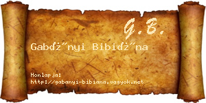 Gabányi Bibiána névjegykártya